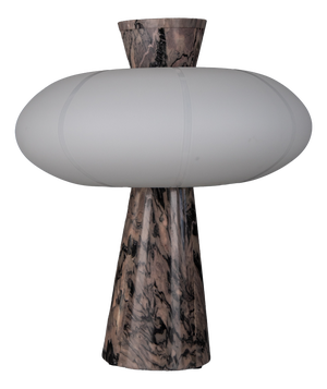 Terrestrial Brown Swirl Marble and Opal Hand-Blown Glass Table Lamp by ZAVADSKI