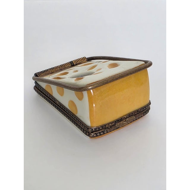 French Vintage French Limoges Mouse Trap Cheese & Mouse Trinket Box For Sale - Image 3 of 10