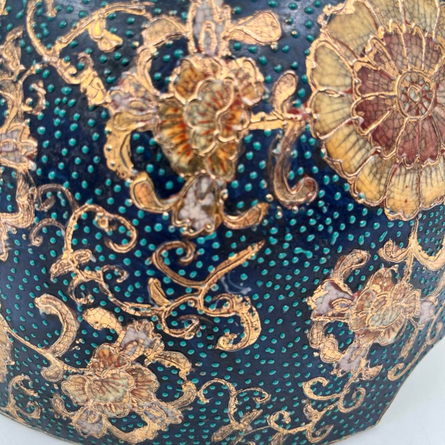 Vintage Chinoiserie Ceramic Satsuma Vase Stand, Ginger Jar Pedestal, Base, or Riser For Sale In New York - Image 6 of 13