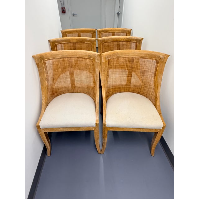 Set of 6 Villa & House Monaco Dining Chairs These pretty, sculptural dining chairs are in a limed natural finish which...