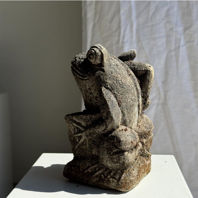 Small Balinese Limestone Frog Sculpture with Metallophone For Sale - Image 9 of 17