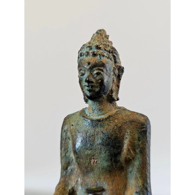 Asian Antique 18th Century Healing Medicine Buddha Bronze Figure Thai Statue For Sale - Image 3 of 12