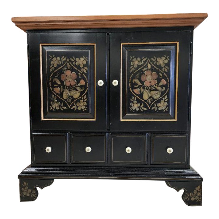 1990s Vintage Ethan Allen Black Stencilled Chairish