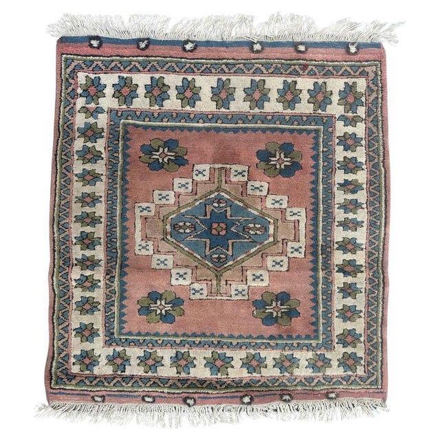 Mid-Century Turkish Square Kars Rug, 1960s For Sale - Image 13 of 13