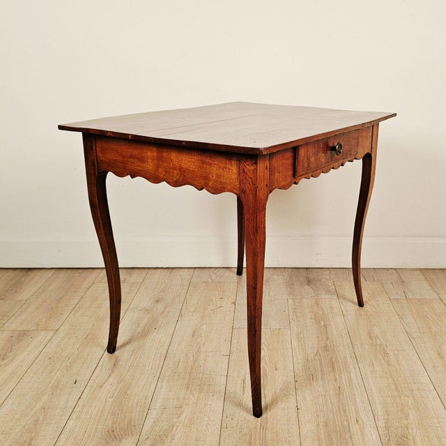 French 18th Century Louis XV Cherry Side Table With Drawer For Sale - Image 3 of 9