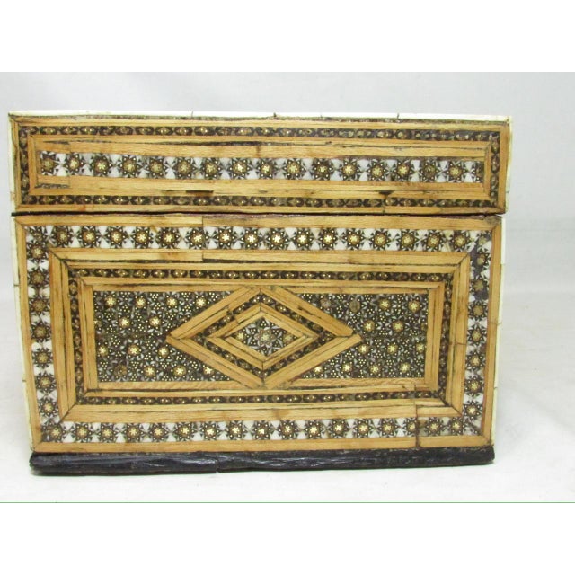 Tan Antique Persian Quajar Inlaid Micro Mosaic Box For Sale - Image 8 of 17