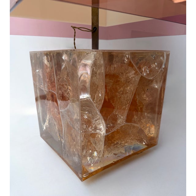 Pair of Lamps Pink Fractal Resin by Selenova, Italy, 1970s For Sale - Image 13 of 14