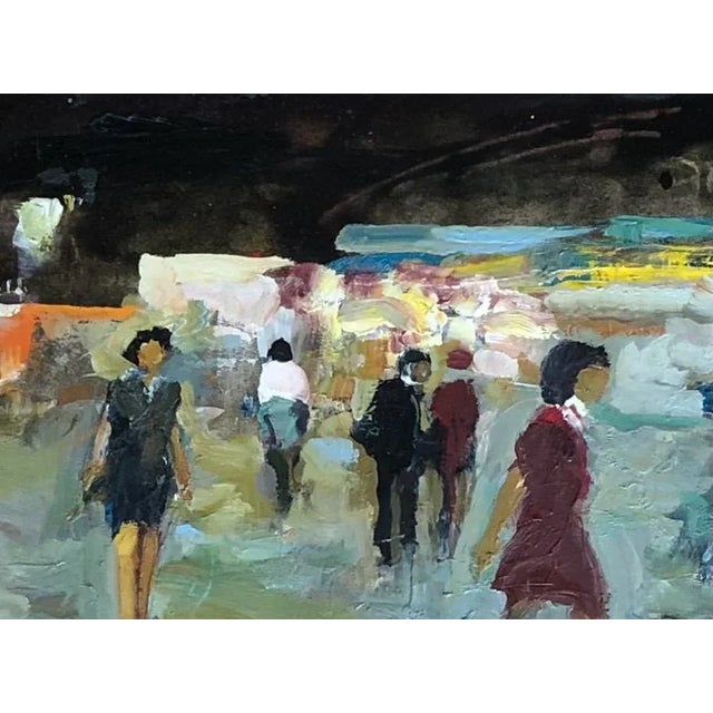 Adolfo Carducci, Promenade à la fête foraine, Oil on Wood, Framed For Sale - Image 4 of 9