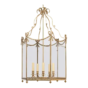 Large Neoclassic Brass Lantern