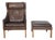 Set of 2204 Wing Chair and Ottoman in Brown Anilin Leather by Børge Mogensen, 2003 For Sale