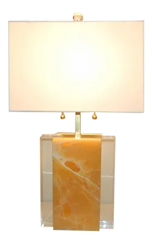 Calcite Stone Lamp Tangerine Orange