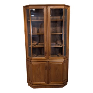 Danish Illuminated Teak Display Case, 1980s For Sale