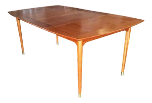 1950s Brown Saltman Mahogany Extendable Dining Table by John Keal