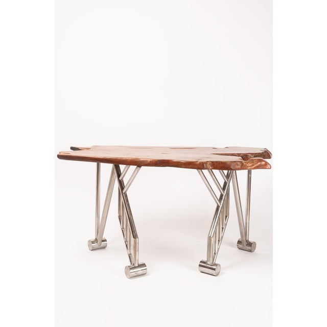 Mid-Century Modern Vintage Desk in Wood and Metal, Europe, 1980s For Sale - Image 3 of 14