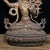 Vintage Tibetan Solid Bronze Manjushri Bodhisattva Sculpture, Seated Lotus Throne Buddha Statue, Chinoiserie Buddhist Altar Decor For Sale - Image 4 of 9