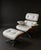Mid-Century Modern Set of Lounge Chair and Ottoman in White Leather by Charles and Ray Eames, 1956 For Sale - Image 3 of 9