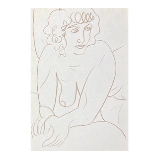 James Bone Matisse Style Portrait Drawing For Sale