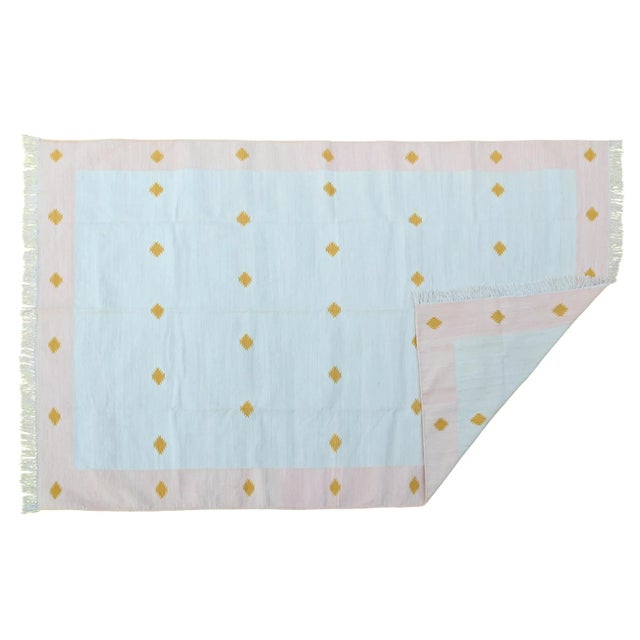 Textile Kolkata Rug, 10' x 14', Pink, Persimmon and White For Sale - Image 7 of 10