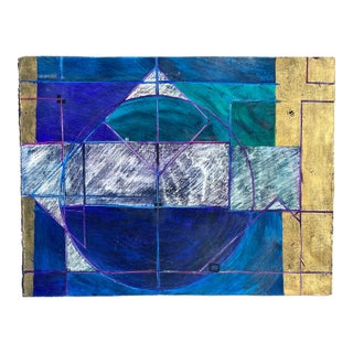 1980s Drawstring Abstract Acrylic Painting For Sale