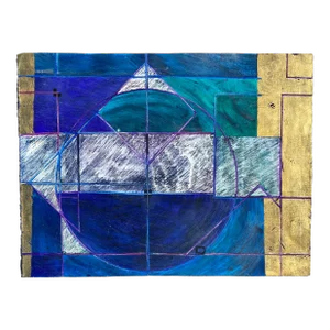 1980s Drawstring Abstract Acrylic Painting