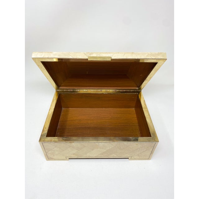 Vintage Tessellated Stone and Brass Box For Sale In Houston - Image 6 of 9