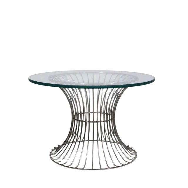 Mid 20th Century Space Age Chrome and Glass Side or Coffee Table After Platner For Sale - Image 10 of 14