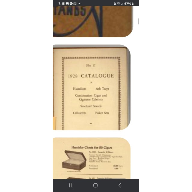 Coffee 1929 Walnut Humidor With Working Door Lock and Key by Ferguson Co For Sale - Image 8 of 9