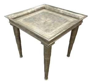 John Hutton for Donghia Silver Giltwood Side Table W Telescope Legs