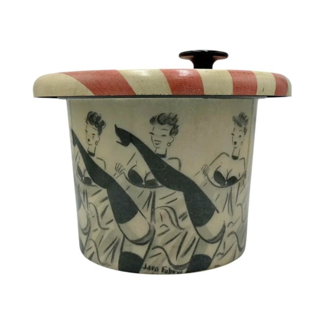 Vintage Jaro Fabry Moulin Rouge Can Can Dancers Ice Bucket For Sale - Image 11 of 12