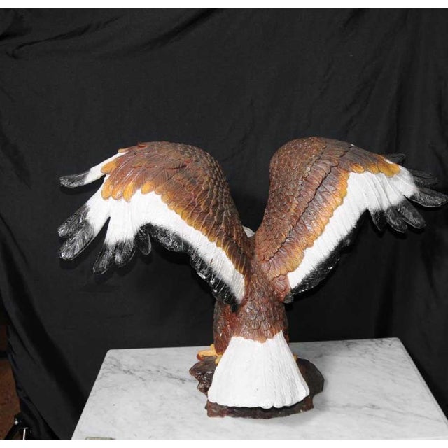 Coloured Bronze American Golden Eagle Statue For Sale - Image 4 of 10
