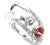 Metal Aaron Basha 18k White Gold Diamond Red Enamel Ladybug Band Ring, size 4 For Sale - Image 7 of 9