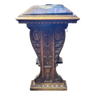 Late 19th Century Italianate Walnut and Black Marble Side Table For Sale