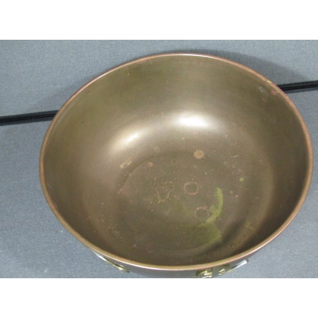 Metal 1960s Hong Kong Brass Centerpiece Bowl With Auspicious Characters For Sale - Image 7 of 11