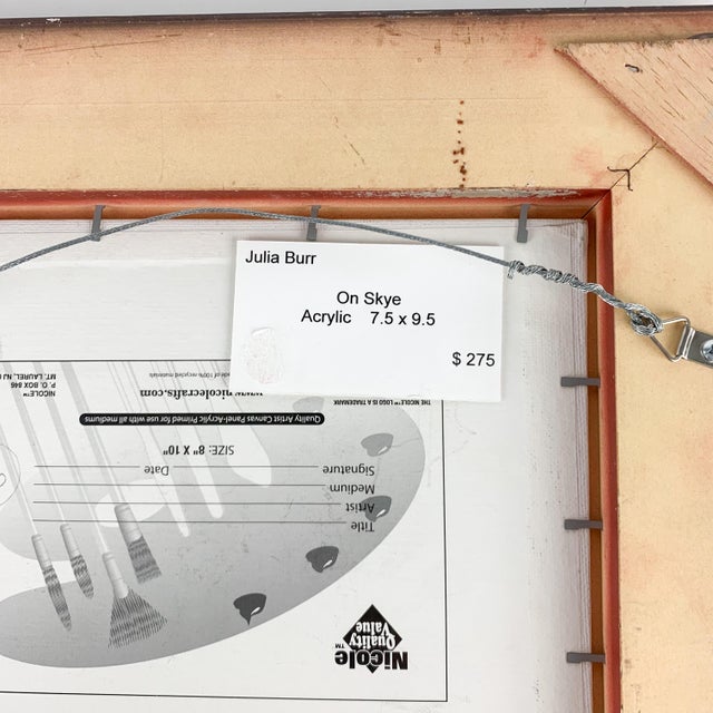 Blue Julia Burr Painting Nautical Coastal Mountain Landscape Painting Framed Signed For Sale - Image 8 of 8
