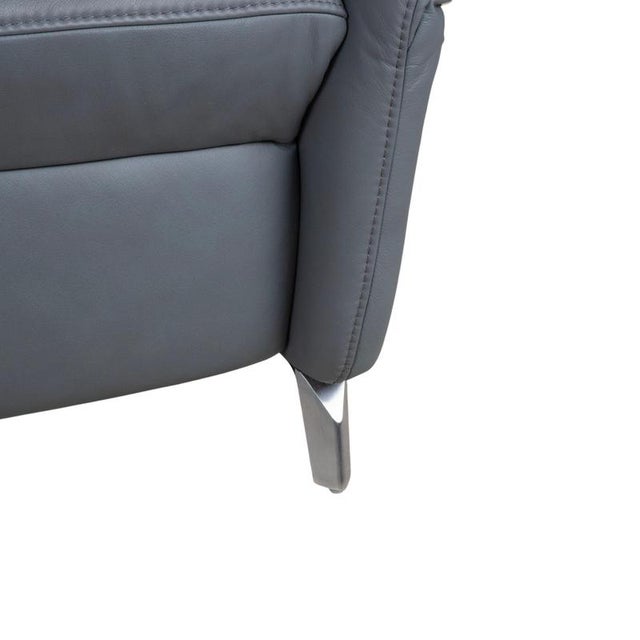 Himolla 1065 Leather Two-Seater Blue Grey Electric Function Sofa For Sale - Image 9 of 18