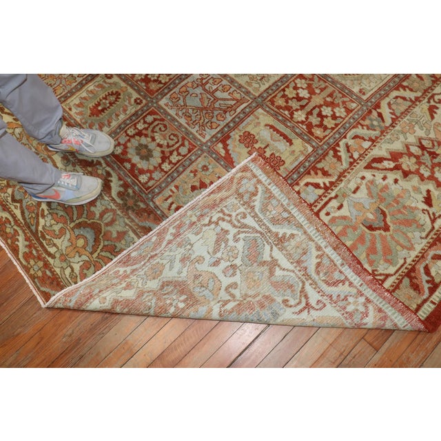 Persian Early 20th Century Square Garden Box Persian Bakhtiari Rug - 13'1" x 15'2" For Sale - Image 3 of 12