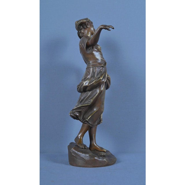 Bronze Fisherwoman by Giraud, 19th Century For Sale - Image 10 of 17