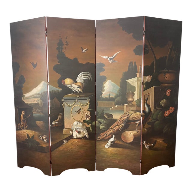 Late 20th Century Oil Painted Screen by Chelsea House For Sale