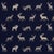 SAMPLE - Schumacher Caribou Embroidery Fabric In Navy For Sale