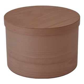 Round Beech Wooden Box by Villahomecollection For Sale
