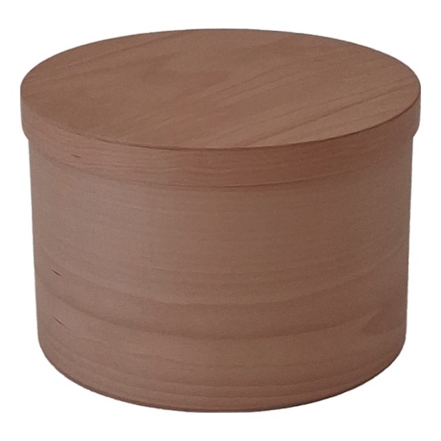 Round Beech Wooden Box by Villahomecollection For Sale