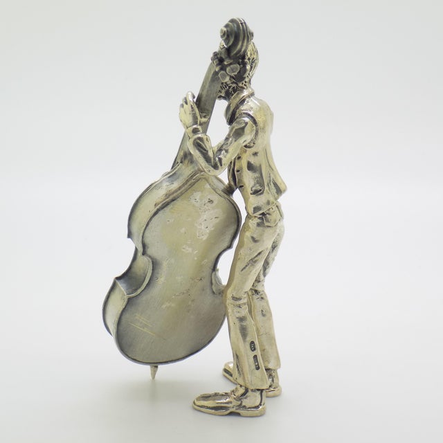 Vintage Italian Genuine Silver Cellist Large Figurine from Arezzo Toscane, 1970s For Sale - Image 9 of 18