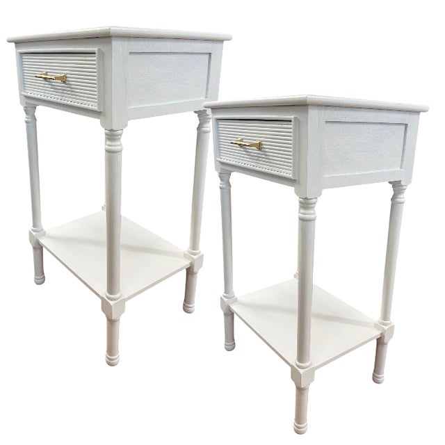Faux Bamboo One-Drawer Nightstands – Pair For Sale - Image 4 of 8