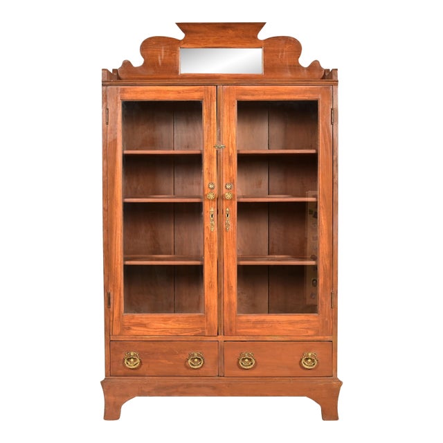 Antique Victorian Carved Walnut Bookcase, Circa 1890s For Sale