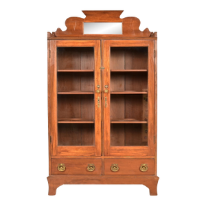 Antique Victorian Carved Walnut Bookcase, Circa 1890s