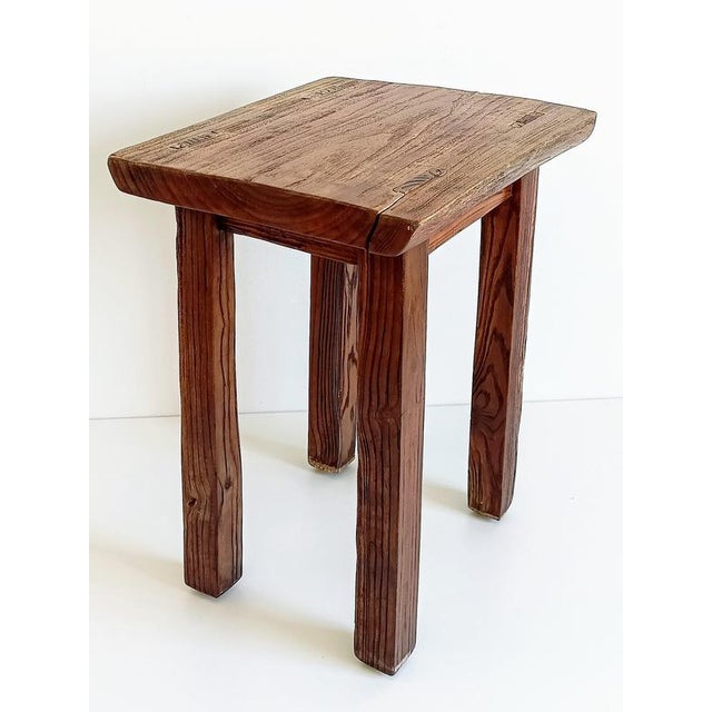 Spanish Colonial Rustic Oak Stool For Sale - Image 4 of 18
