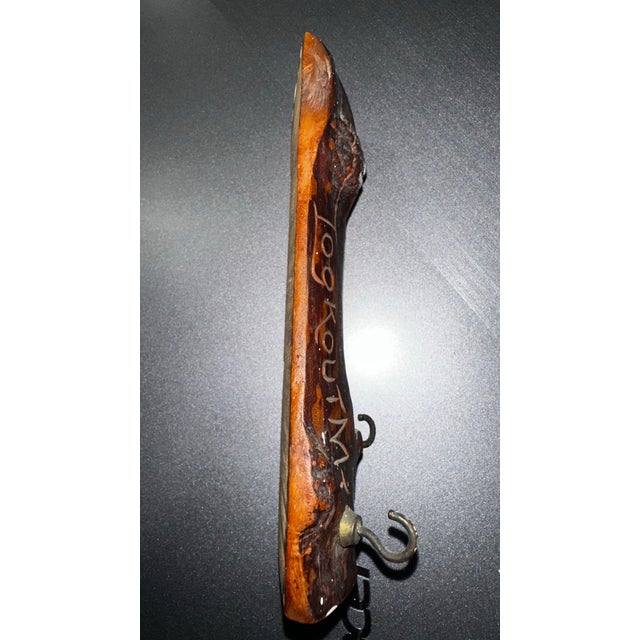 1900 - 1909 Antique Primitive Wooden Thermometer Dated July 27 1901 | Rustic Folk Art Cabin Decor | Early Americana For Sale - Image 5 of 12