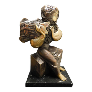 Sunol Alvar "Mujer Sentada" Bronze Sculpture With Granite Base Signed