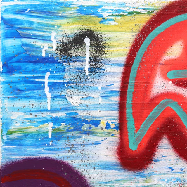 Chase Me - Colorful Retro Inspired Abstract Original Artwork by Amber Goldhammer For Sale - Image 4 of 8