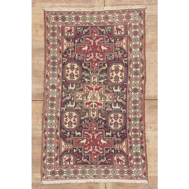 Vintage Persian Soumak Rug, 04'00 X 06'07 For Sale - Image 10 of 10